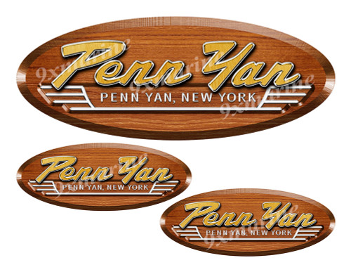 Penn Yan Wood Grain Boat Restoration Sticker set