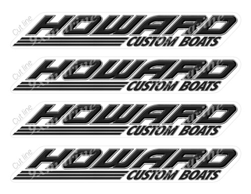 4 Howard Boat Stickers "3D Vinyl Replica" of original