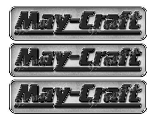 MayCraft Boat Remastered Stickers. Brushed Metal Style - 10" long