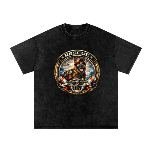 Snow Washed Oversized Cotton T-Shirt #260326PODPQ0050