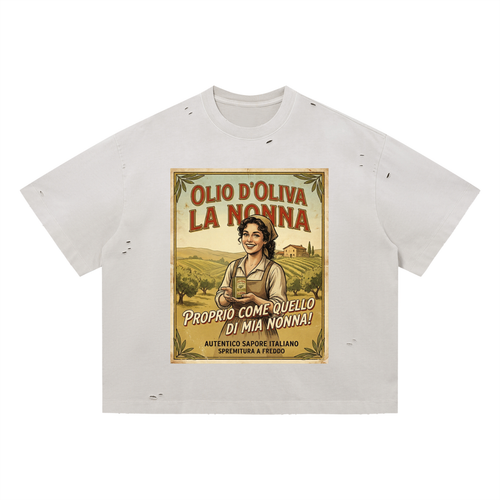 Vintage Washed Distressed Boxy Oversized T-Shirt #260327PODPQ3181