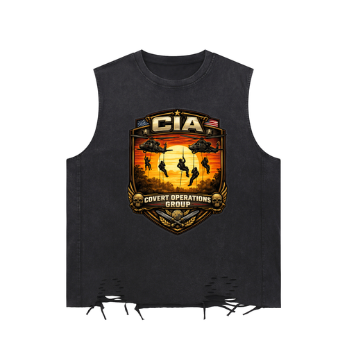 Snow Washed Raw-Hem Tank Top #260327PODPT3222