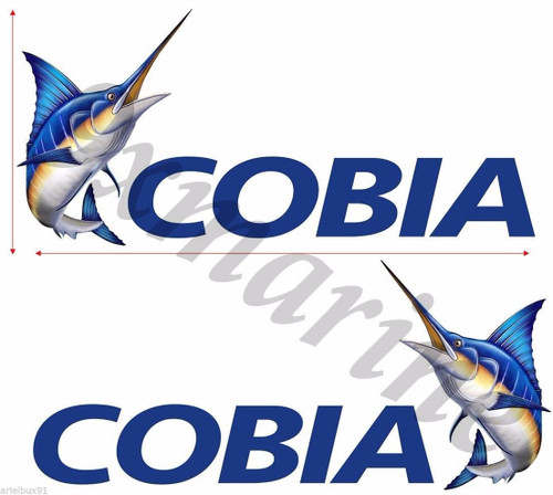 Two Cobia Custom Art Stickers 31"x12" each