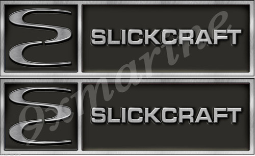 Two Slickcraft Stickers - 10 inch long set. Replica in vinyl