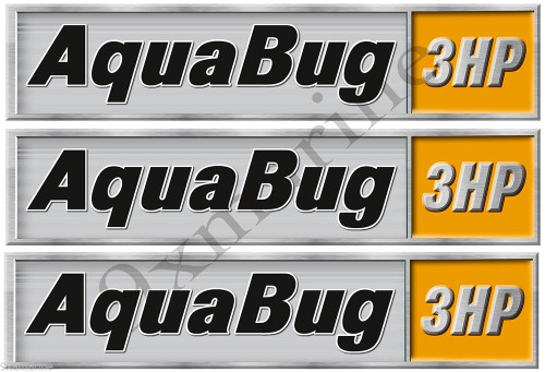 Two Aqua Bug Outboard Stickers HP number of your choice. Please Indicate