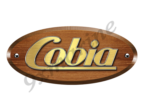One Cobia Wood Grain Boat Restoration Sticker 10"x4.5"
