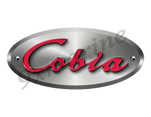 One Cobia Remastered Sticker Brushed Metal Style - 10"x4.5" red