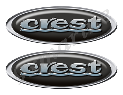 Two Crest Classic Oval Stickers 10" long
