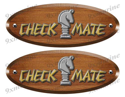 Checkmate Wood Grain Boat Restoration Sticker set