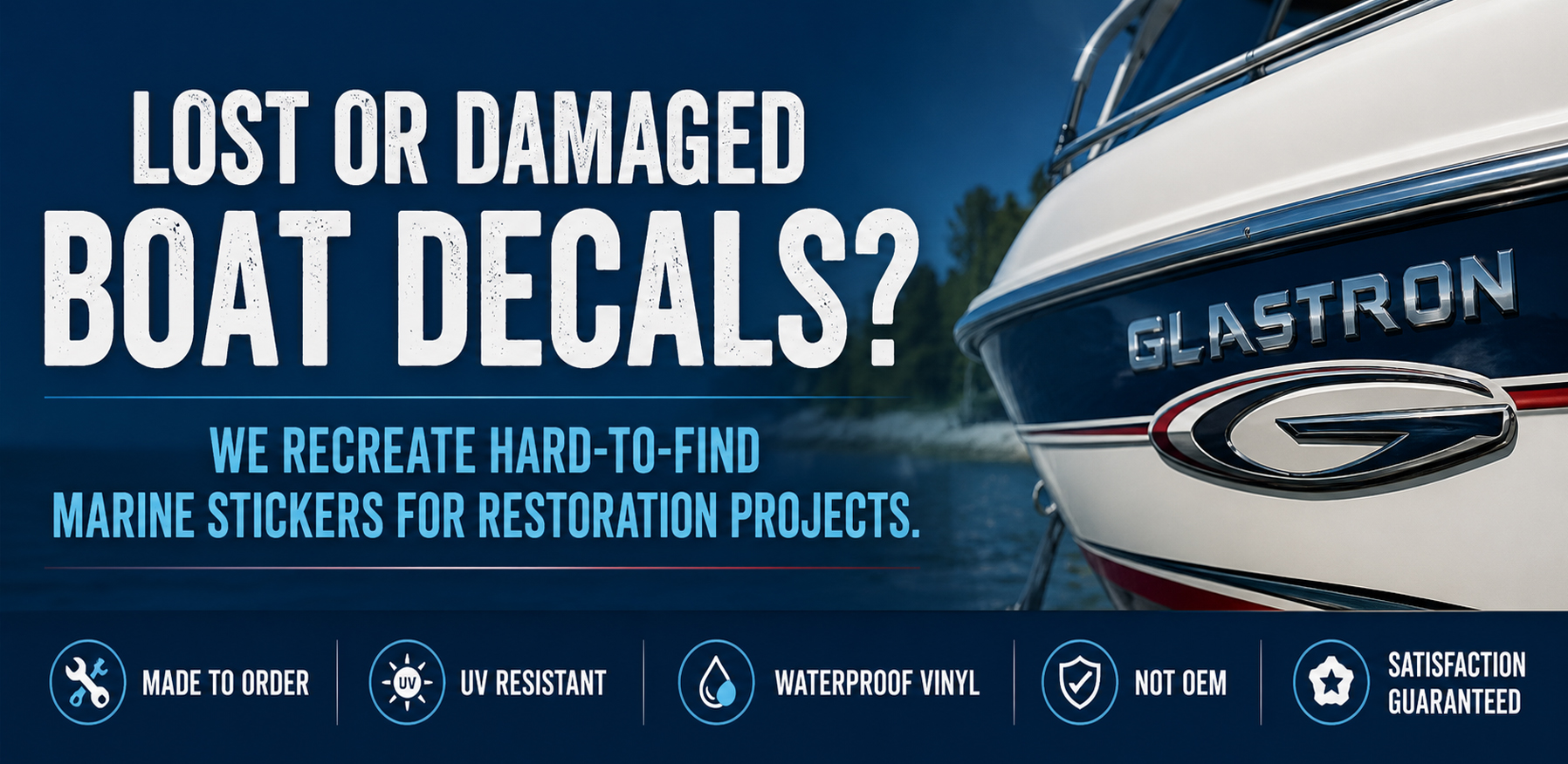 9xmarine. Remastered custom boat stickers made to order from