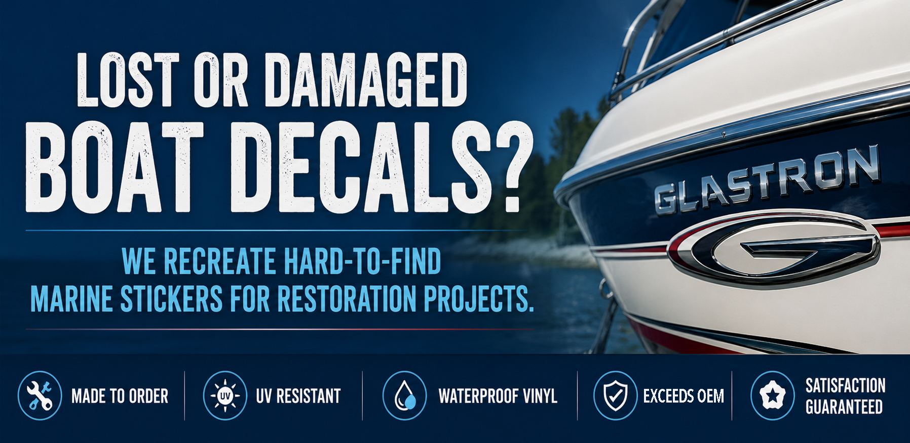9xmarine. Remastered custom boat stickers made to order from