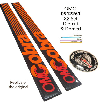 OMC Cobra Sterndrive Sticker application set for a single drive