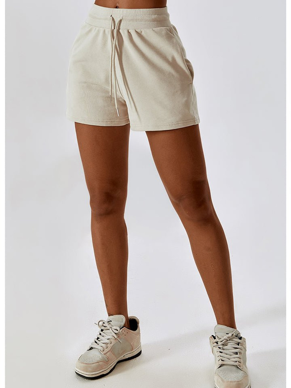 Drawstring Smocked Waist Sports Shorts - Beauty Junkee Collection