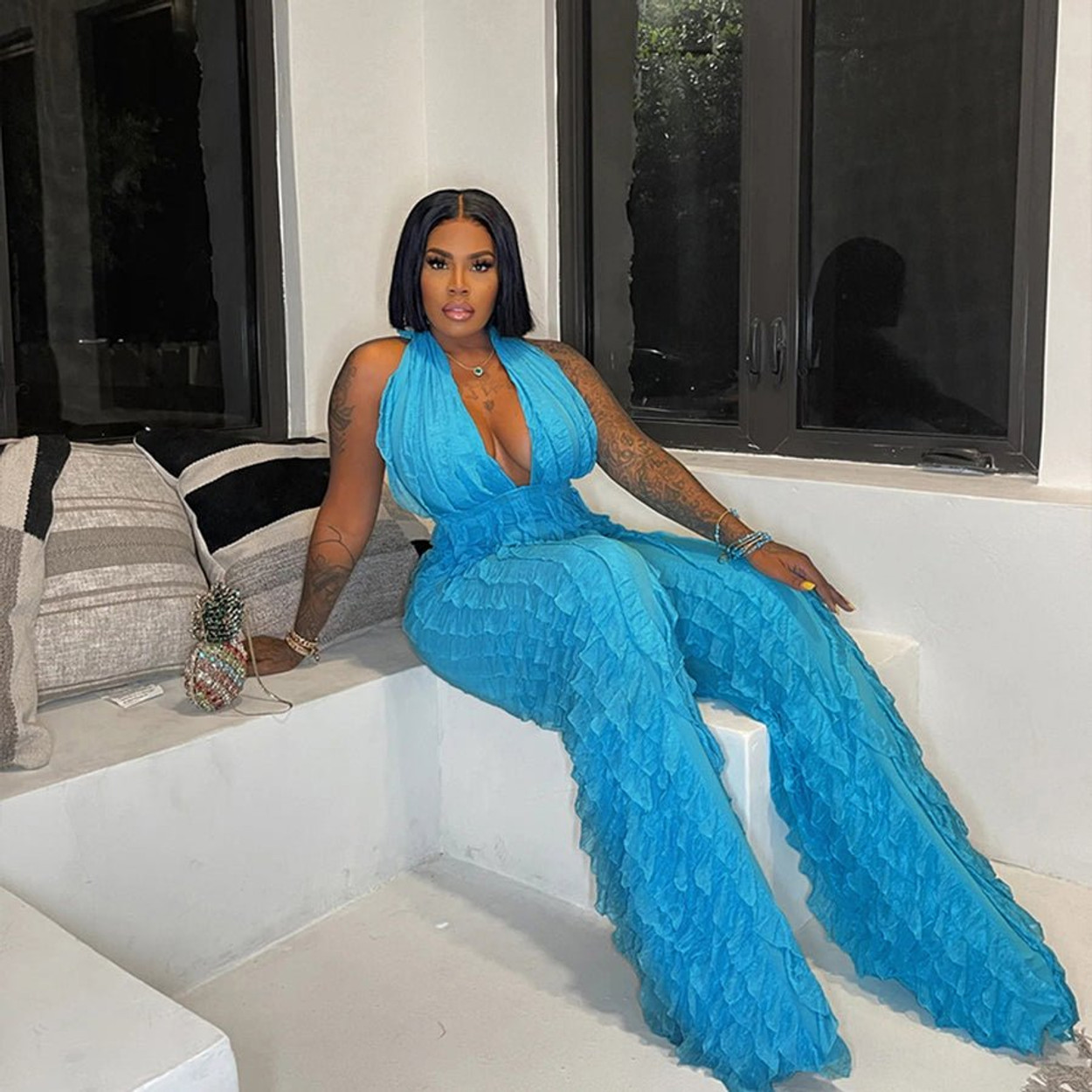 Ruffle-licious Backless Jumpsuit