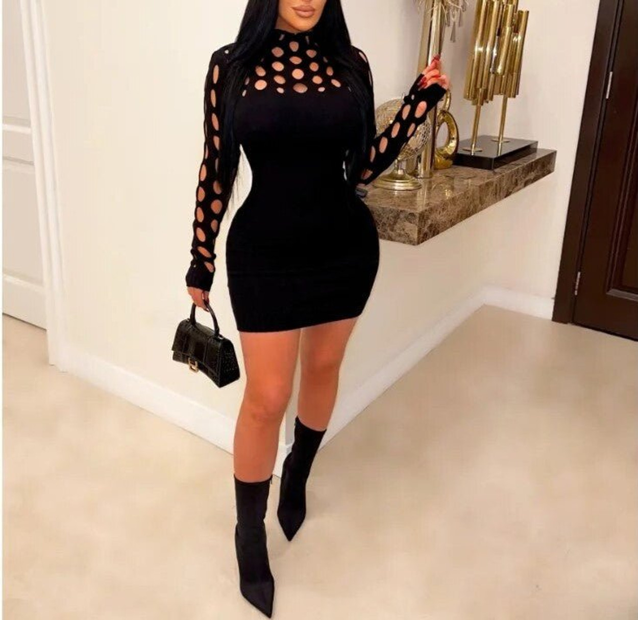 Aces Knitted Sweater Dress