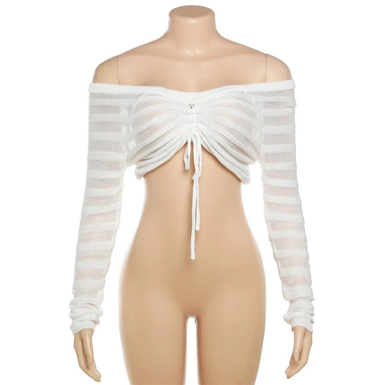 Flash Knitted Striped Long Sleeve Set