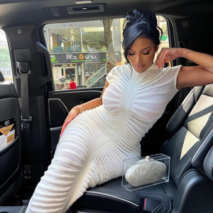 Flash Knitted Striped Maxi Dress