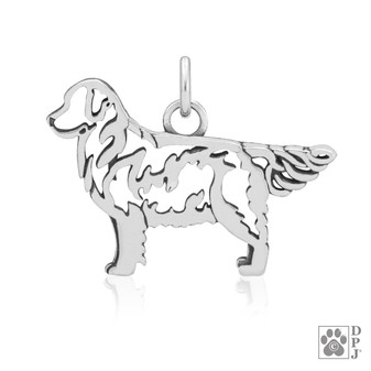 Golden Retriever Necklace, Body pendant - recycled .925 Sterling Silver