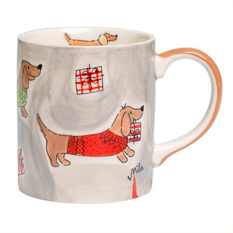 Dachshund/Sausage Dog - Christmas Mug - 280 ml - hand-painted ceramic