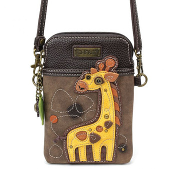 Giraffe -Small Phone / Xody Bag - Brown - Faux Leather