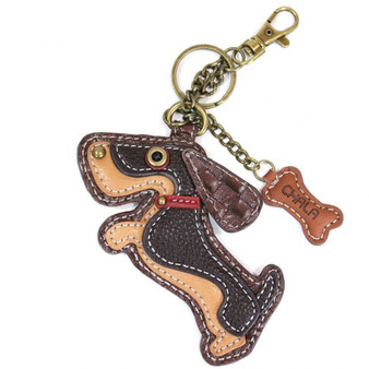Key Ring/Bag Charm - Dachshund/Sausage Dog - Faux Leather
