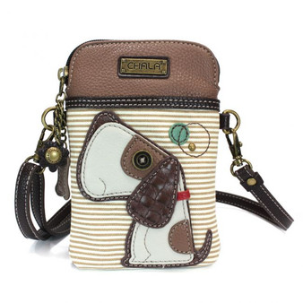 Toffy Dog Small Bag , brown stripes, front view