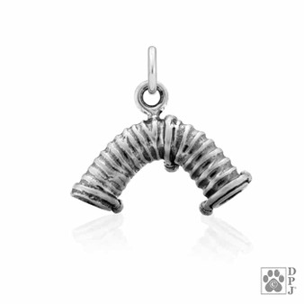 Agility Charm - Tunnel Necklace, pendant - recycled .925 Sterling Silver