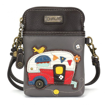 Caravan with Bird - Small Phone / XBody Bag - Ink - Faux Leather