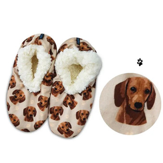 Dachshund Dog Plush Slippers - one size fits most  women - 5-11