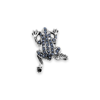 Frog Brooch with Marcasites - 2.5cm - .925 Sterling Silver