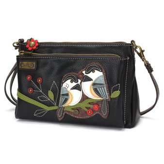 Chickadee - Deluxe Cross Body Bag - Black - Faux Leather