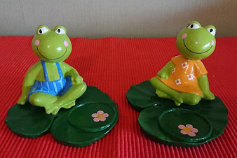 Frog tealight holder - Pond Romance - Polyresin