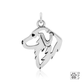 Great Pyrenees Necklace, Head pendant  - recycled .925 Sterling Silver