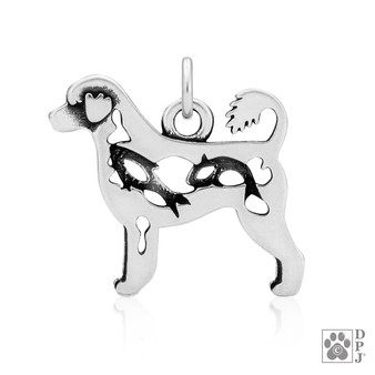 Portuguese Water Dog, Retriever Cut Necklace, Body pendant - recycled .925 Sterling Silver