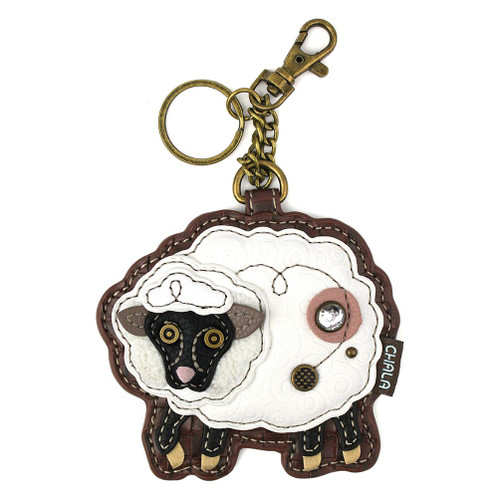 Sheep - Keyring/Bag Charm  with zipper coin purse