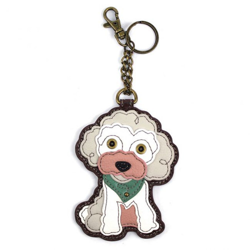 Poodle - Keyring/Bag Charm  with zipper coin purse