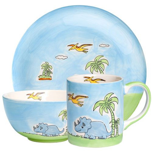 Dinosaur - Tableware for Kids - hand-painted ceramics - ISO certified