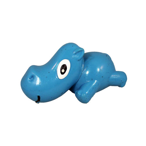 Dog Toy Hippo - Blue - 3-Way Ecolast - made from recycled rubber