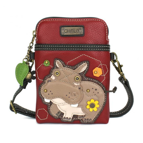 Hippo - Small Phone / XBody Bag - Burgundy - Faux Leather
