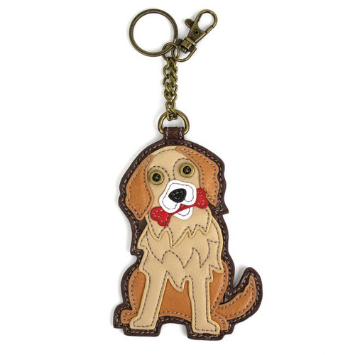 Golden Retriever - Keyring/Bag Charm  with zipper coin purse