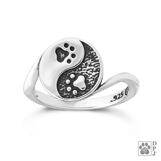 Yin and Yang Ring - recycled .925 Sterling Silver