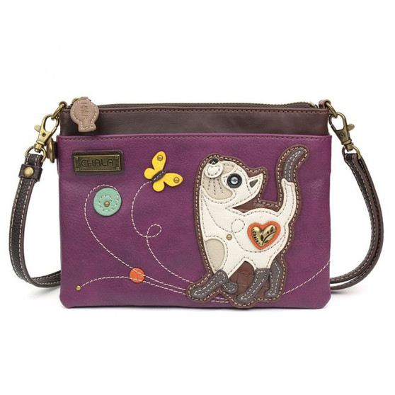 Slim Cat - Mini Cross Body Bag - purple - Faux Leather