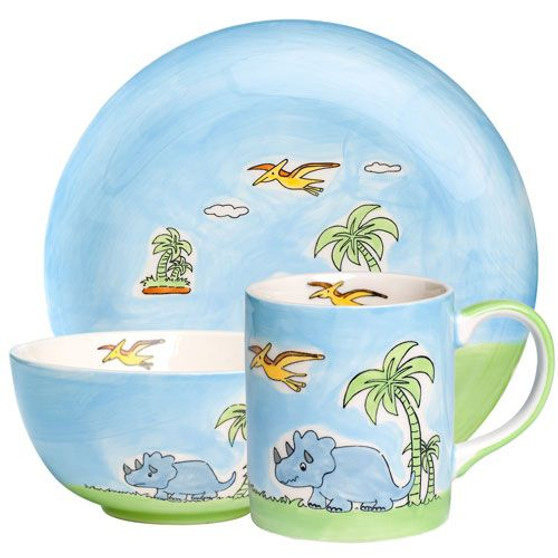 Dinosaur - Tableware for Kids - hand-painted ceramics - ISO certified