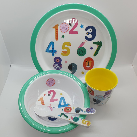 Numbers - Melamine Tableware Set for Kids - BPA and Phthalates free