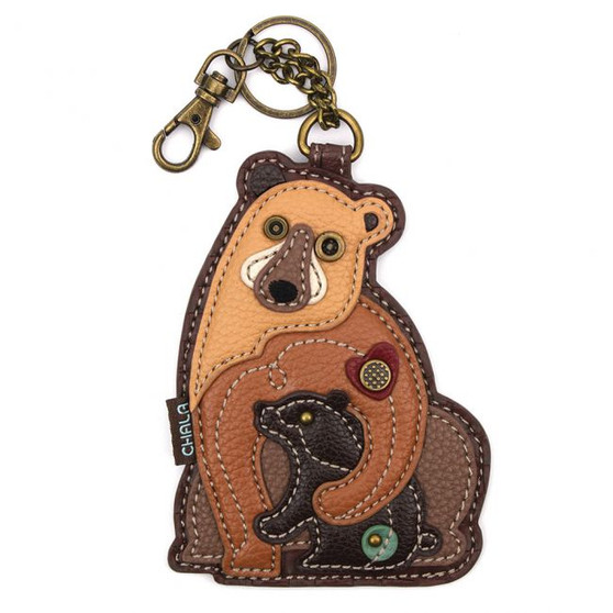 Key Ring/Bag Charm with coin purse - Bears - Faux Leather