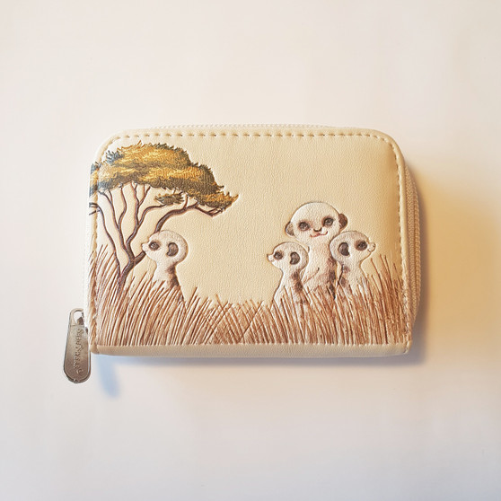 Meerkats- Coin Purse - cream-brown - Faux Leather