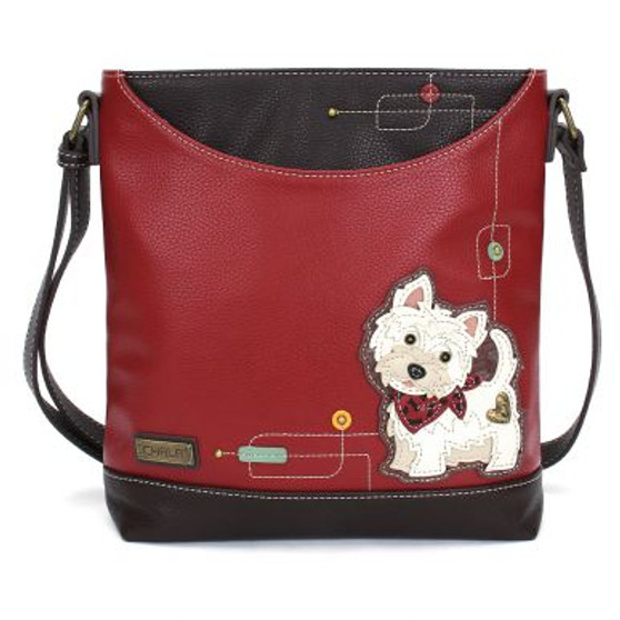 Westie - Sweet Messenger Bag - Burgundy - Faux Leather