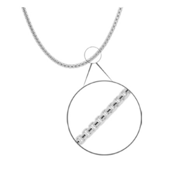 Round Box Chain  - 1.3mm - 45cm -  925 Silver