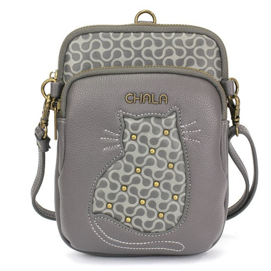Cat - Mobile Phone Xbody Bag - RFID protected -grey