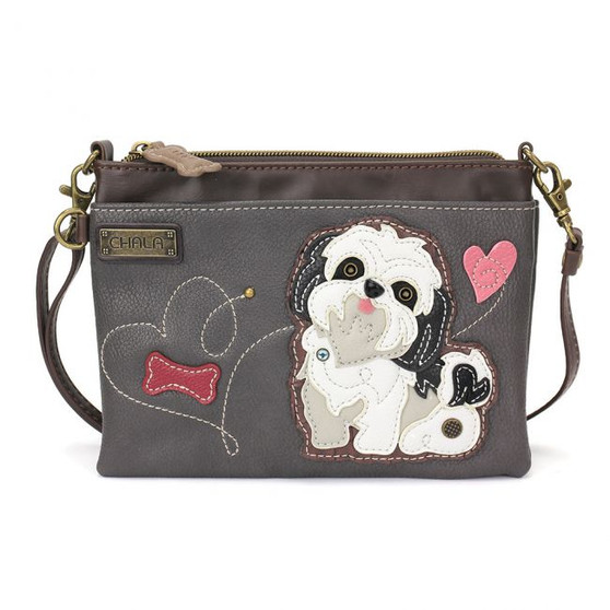 Shih Tzu - Mini Cross Body Bag - ink - Faux Leather